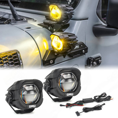 Aluminum Yellow Colour High Low Beam Switchable A-Pillar Spotlight Compatible With Trucks Jeep Ford Etc ATV Motorcycle