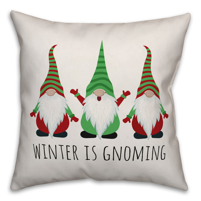  Housse de coussin Winter Is Gnoming, 20 po x 20 po