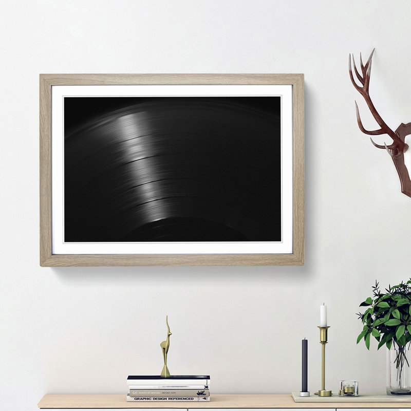 Grooves of the Vinyl Record - Picture Frame Photograph Print, 36cm H x 48cm W x 2cm D, Oak Framed