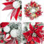 Couronne de Noël pré-éclairée 24 pouces avec décorations rouges et blanches