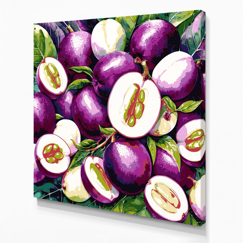 Fruit, mangoustan brun, art mural sur toile, H 12 po x l 12 po