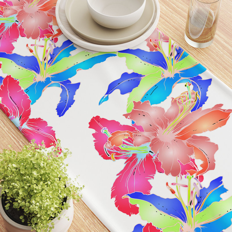Floral 88 Cotton Table Runners, 90" x 16"