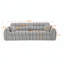 Canapé tissé à compression en chenille rayée, canapé compact à rangée droite avec éponge haute densité, canapé économiseur d'espace requis sans assemblage pour salon, appartement, bureau (blanc et sauge)-829285007