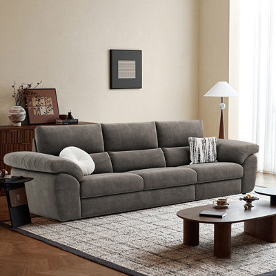 Coussin de canapé modulaire gris en lin et coton gris