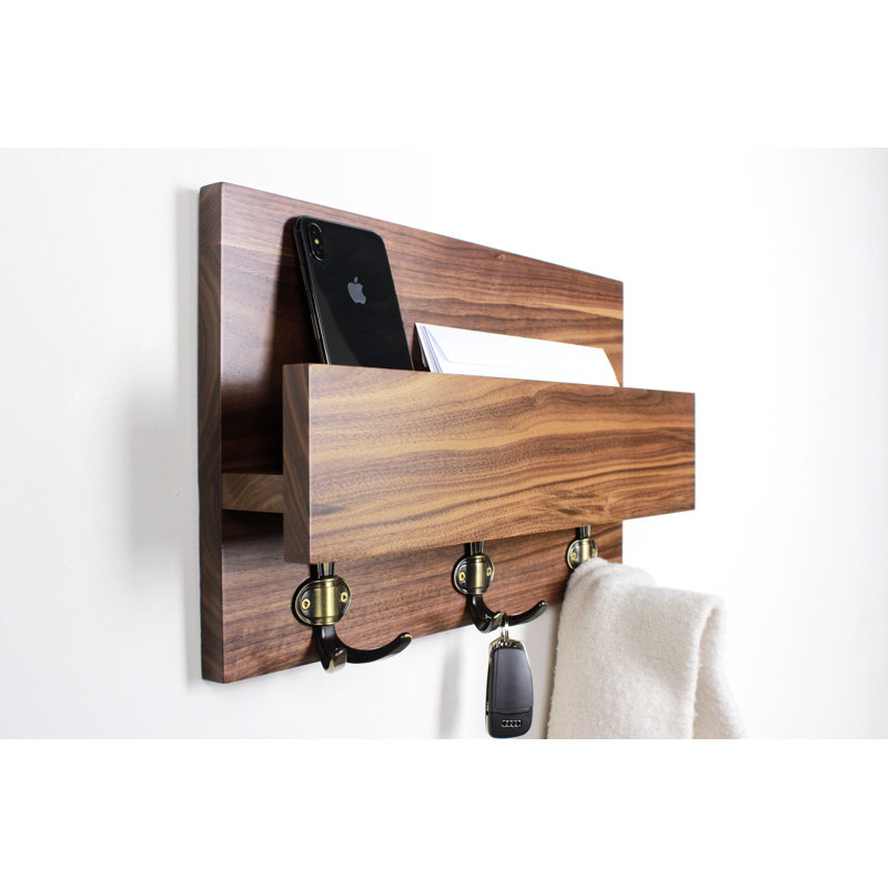 Coppa Solid Wood Wall Organizer, Walnut