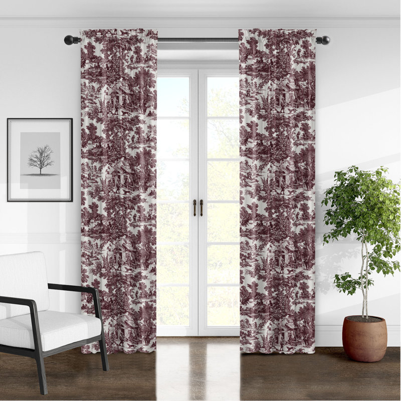 Paire de rideaux Au Village, L 50 po x L 96 po, Merlot