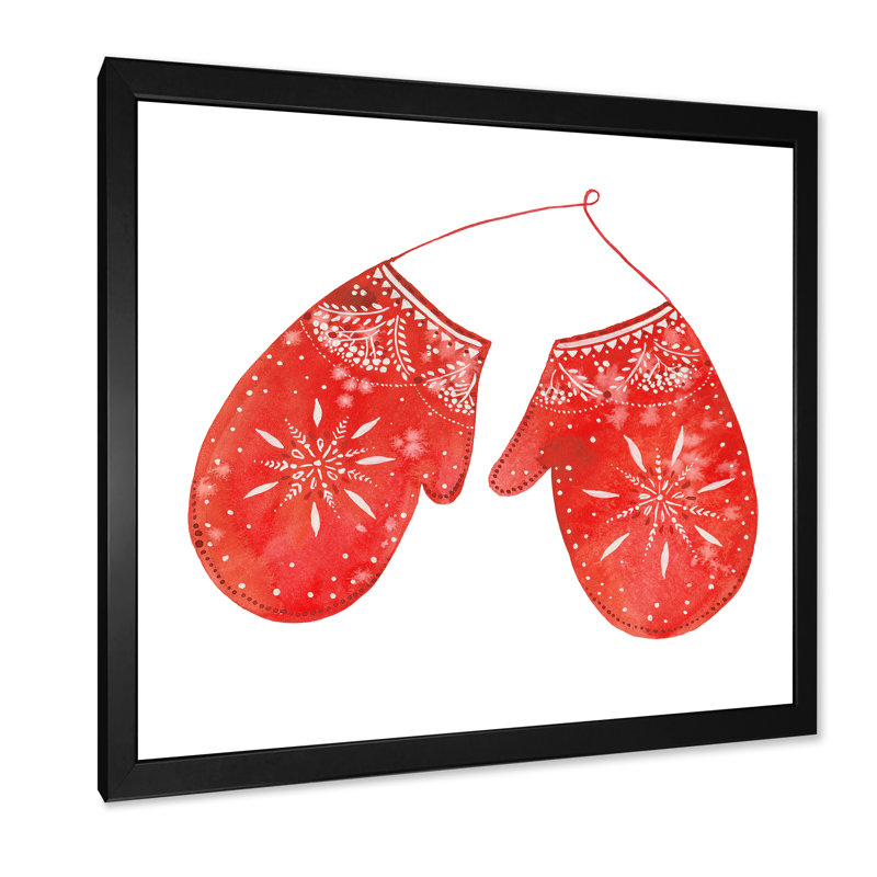 Décoration murale en toile Christams Red - Mid-Century, Impression noire sur toile encadrée, H 16 po x l 16 po x P 1 po