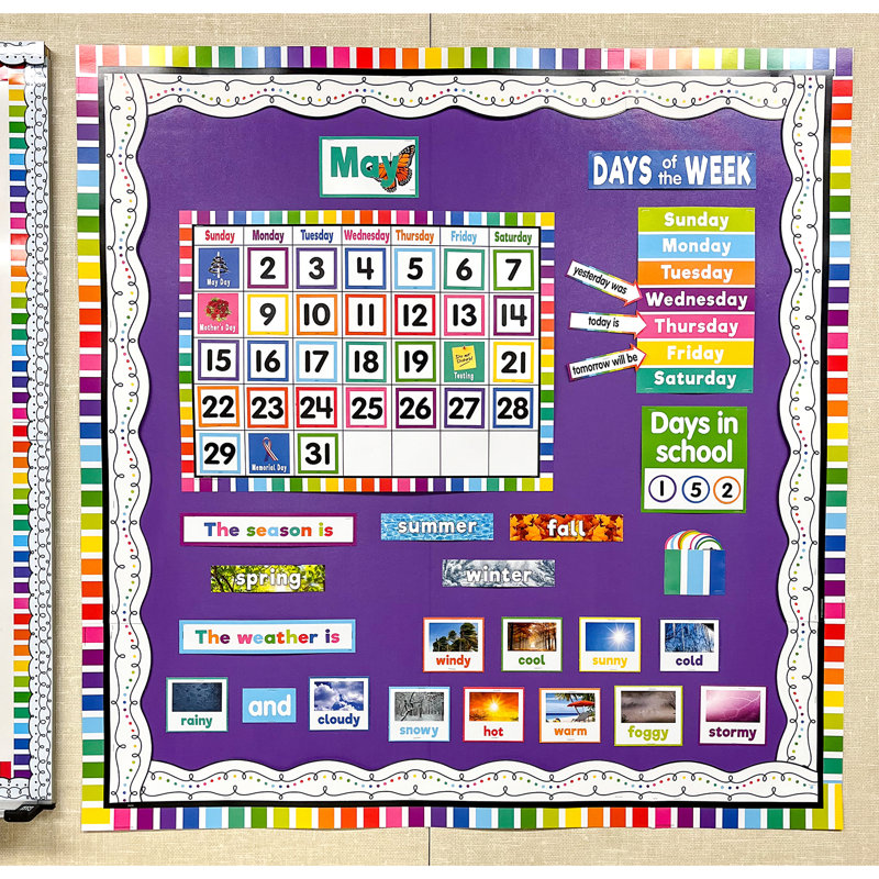 Ensemble de babillards à calendrier coloré par l'enseignant