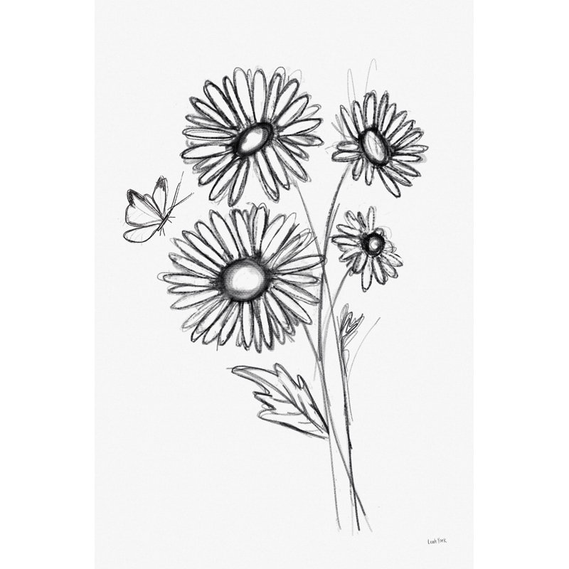 Parmi les fleurs sauvages III par Leah York - impression, H 18 po x l 12 po, Cadre simple noir, Oui