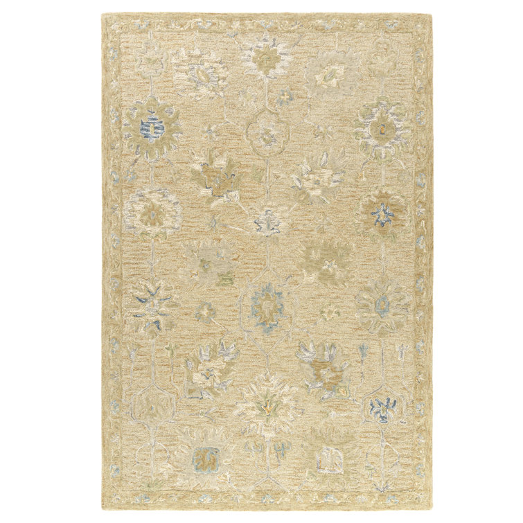 Traditional Floral Filigree Hand-Tufted Wool Indoor Area Rug