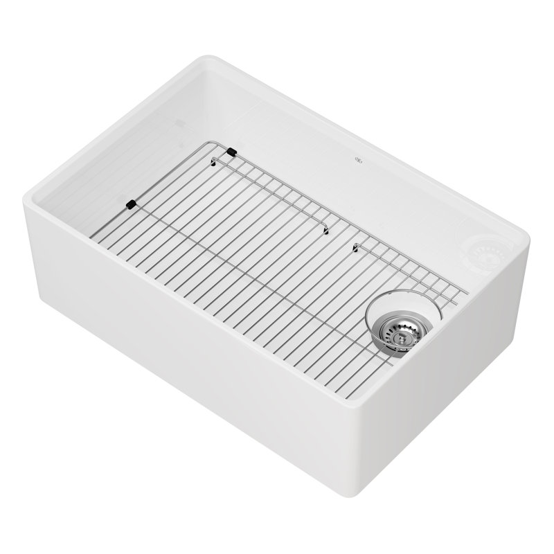 Etre 30 x 20 Single Bowl FFC Sink With Grid Drain, Canvas White