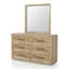Ensemble de commode et miroir en bois massif 2 pièces avec tiroir supérieur en feutre Clun