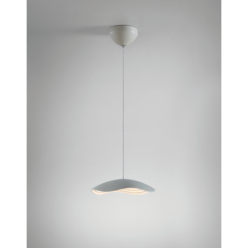 1 - Light LED Unique/Statement Pendant, Gray, White