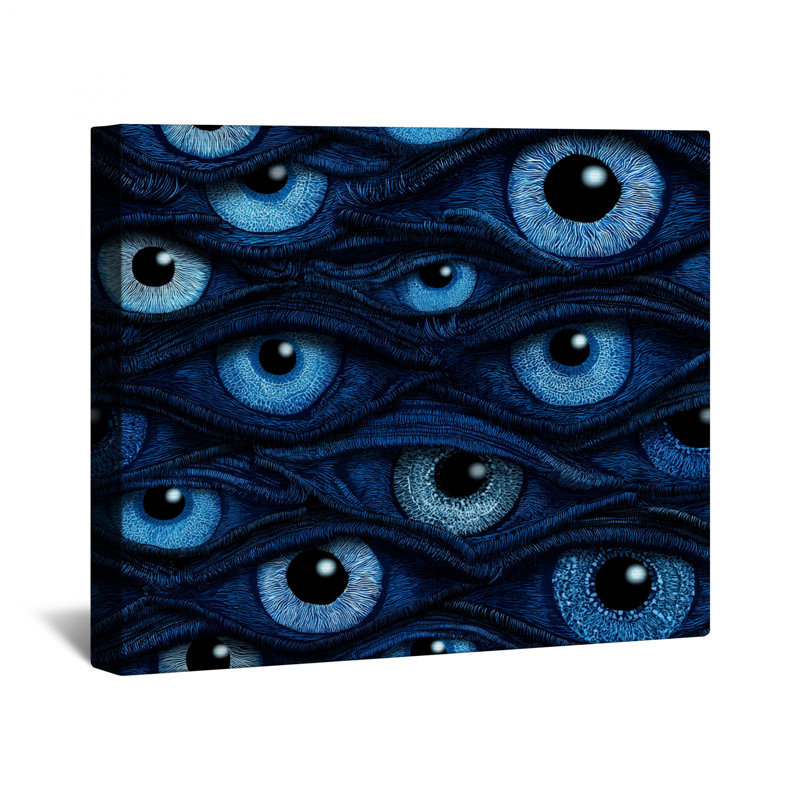 Yeux sur toile tendue avec châssis - Décoration murale abstraite en plusieurs tailles, 24 x 36 inches