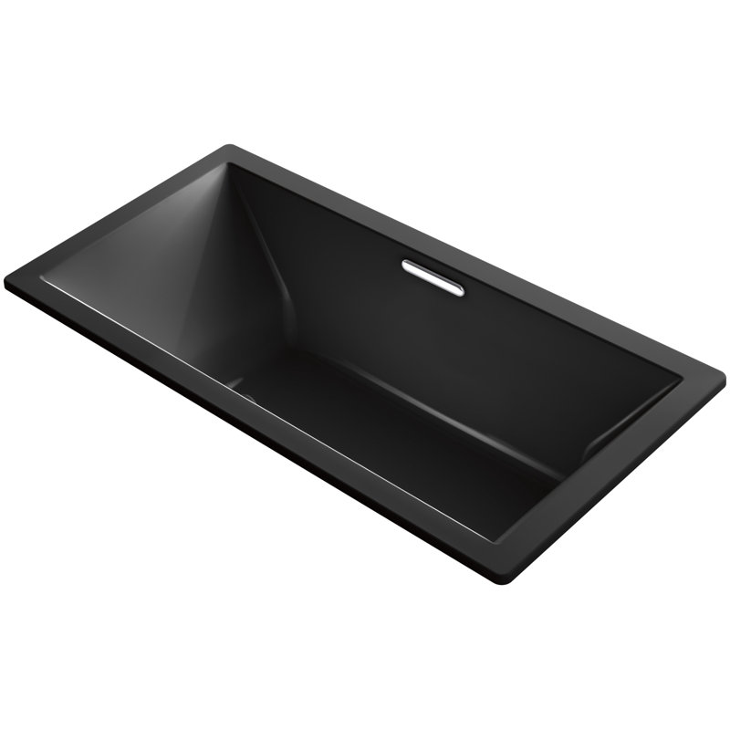 Underscore Drop-In Bubblemassage Air Bath with Center Drain, Noir