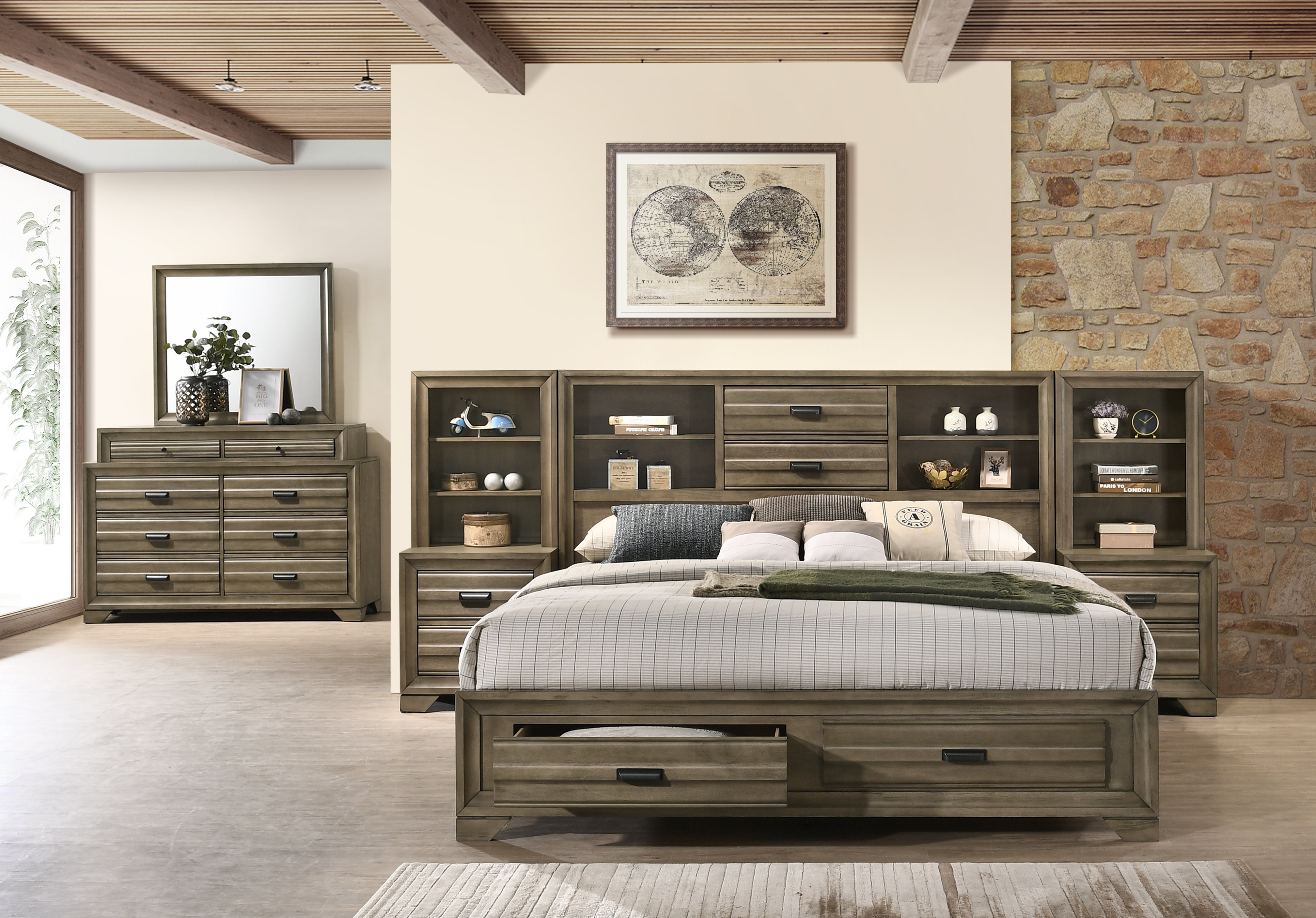Wildon Home® Vienna Loiret Platform Solid Wood 3 Piece Bedroom Set