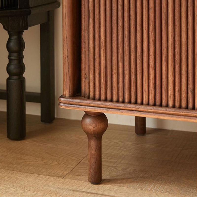 Meuble télé moderne en bois massif brun, H 21,26 po x L 78,74 po x l 15,75 po