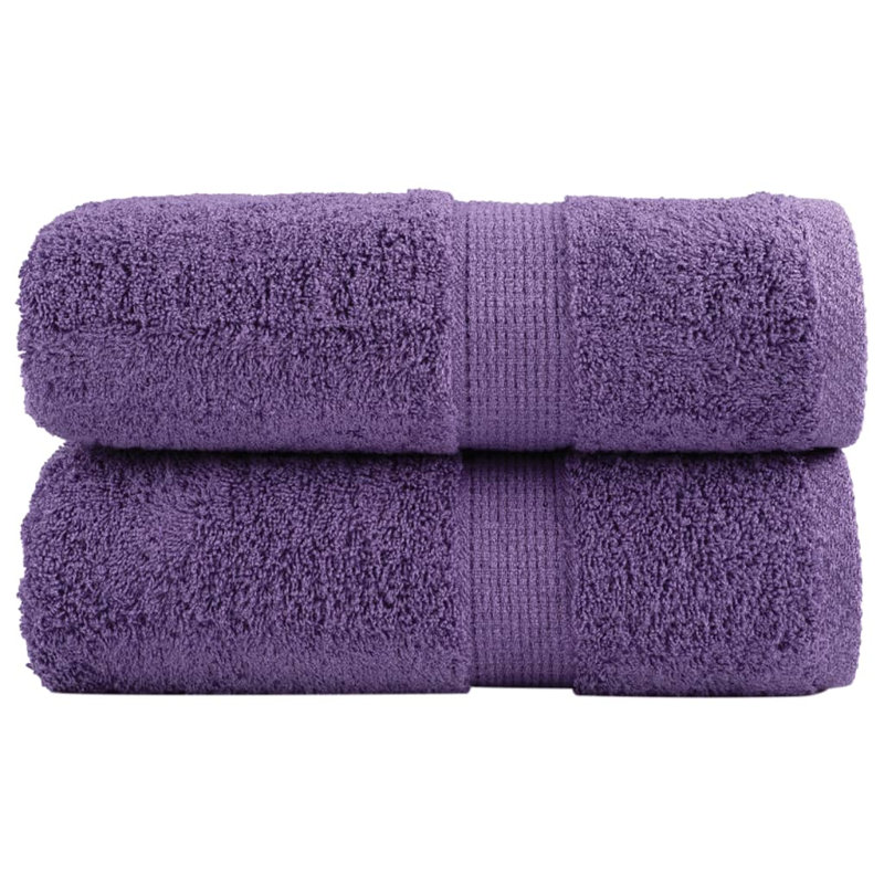 Premium Bath Towels SOLUND 2Pcs 600Gsm, Purple, Hand Towels - 2 Pack