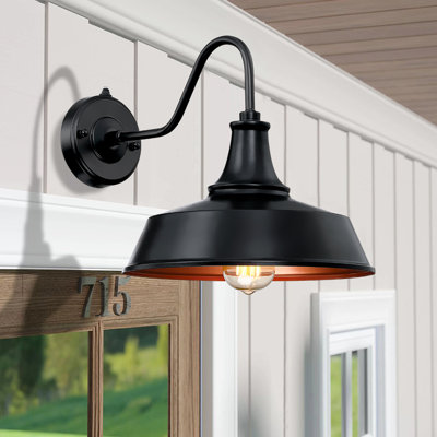 Adainville 12" W Dusk to Dawn Iron Wall Light