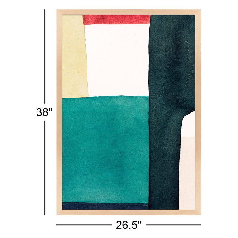 Layers Of Indigo Print by Julia Balfour, Maple Picture Framed Paper, 38" H x 26.5" W x 1.25" D