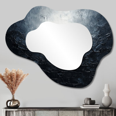Midnight Sky Abstract Storm - Sky Asymmetrical Decorative Mirror, Traditional irregular Wall Mirror, Printed on Metal