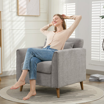 Carlaya Upholstered Accent Chair With Pillow