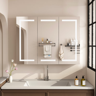 Bhargavi 47.2 " W X 35.4 " H Surface Frameless Medicine Cabinet with Mirror