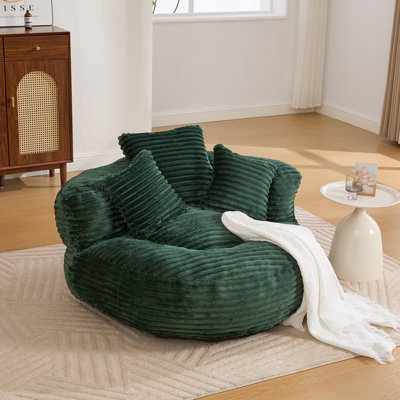 Bean Bag Chairs, Bean Bag Sofa For Adults, Kids,Oversized Corduroy Bean Bag Chair With 3 Pillows & Armrest,Beanbag Chair & Lazy Sofa With Foam Filler For Bedroom Living Room Dorm