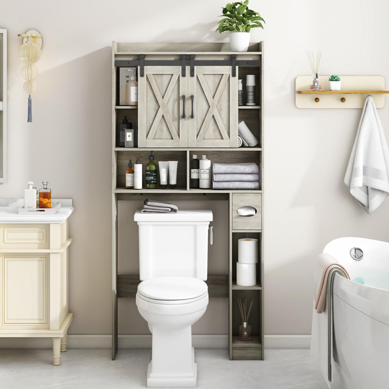 Over The Toilet Storage Cabinet, Light Gray