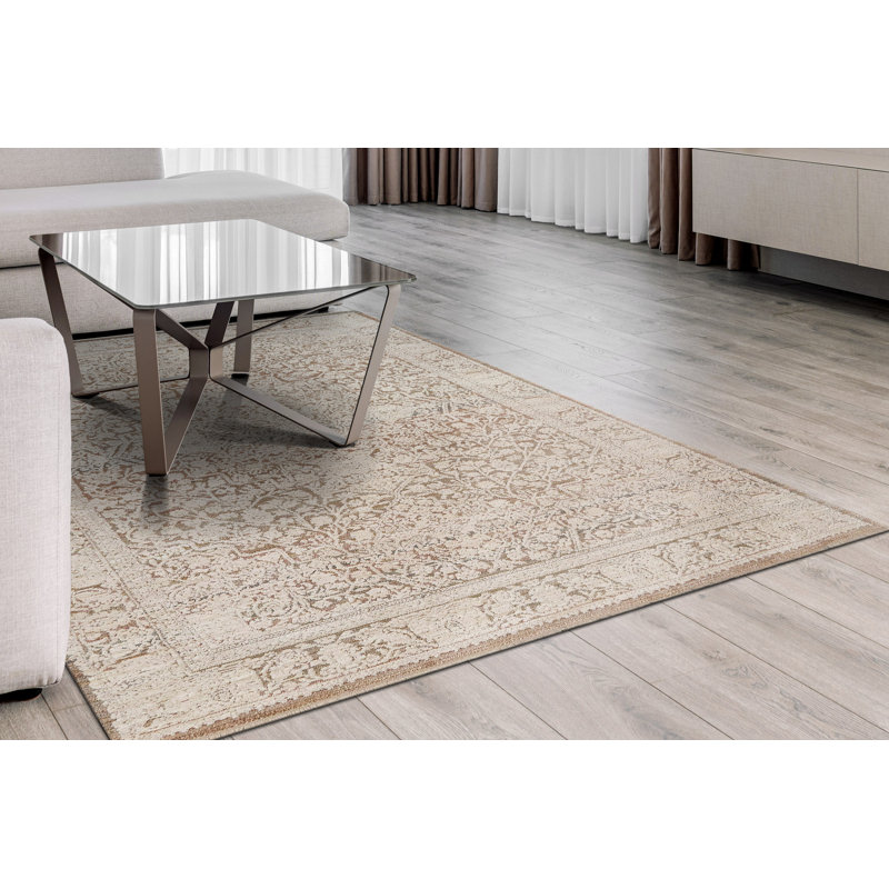 Hilburn 16659-819 BROWN/IVORY/MULTI, Rectangle 2'7" x 4'11"