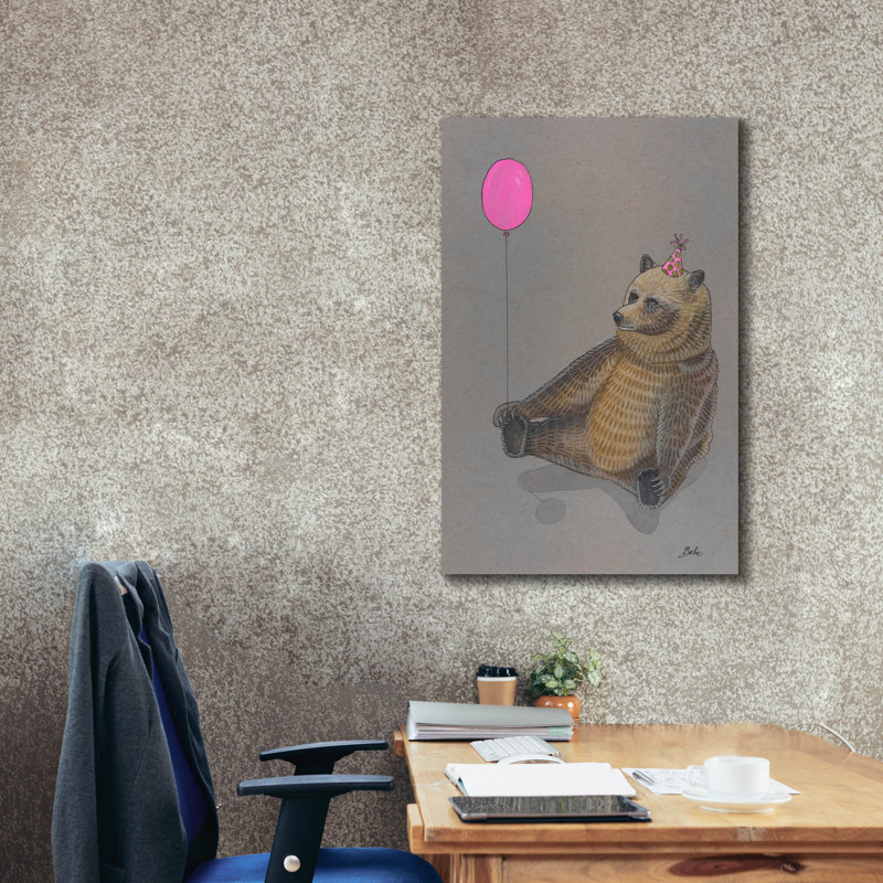Toile épique Graffiti «Bear Waiting To Party» par Bebe Keith, 26 po x 40 po