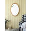 Miroir d'entrée à cadre ovale en bois - chic et accrocheur 24 po x 36 po pour décor de cheminée