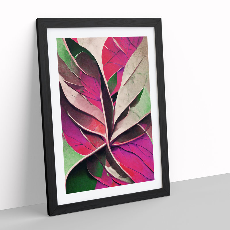 Leaf - Framed Print, Black, 64cm H x 46cm W x 2cm D