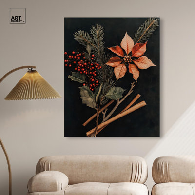 Hearth Flora Canvas Dark Elegant Florals par Art Remedy