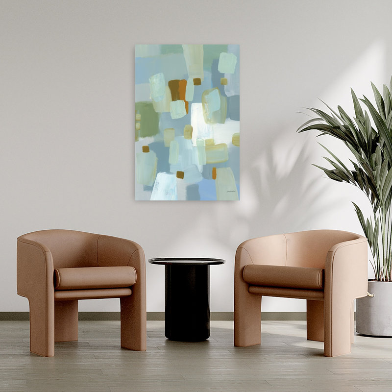 River Reflections, art contemporain abstrait, H 36 po x l 24 po