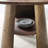 47.25 Inch Retro Brushed Texture Round Dining Table, Walnut Wood MDF Top Bronze Metal Frame For 4-6 People