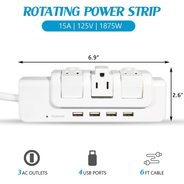 7 Day Digital Outlet Timer with Two US Socket Outlets [ETL Listed] 125V/15A  - White