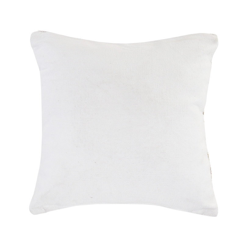 Ivory and Tan Striped Jute Cotton 20" Square Throw Pillow