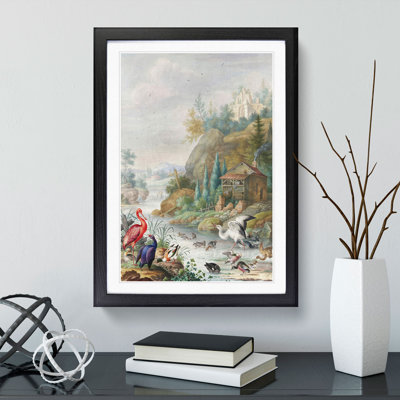 Birds Near a Mountain Stream by Herman Henstenburgh - Picture Frame Graphic Art