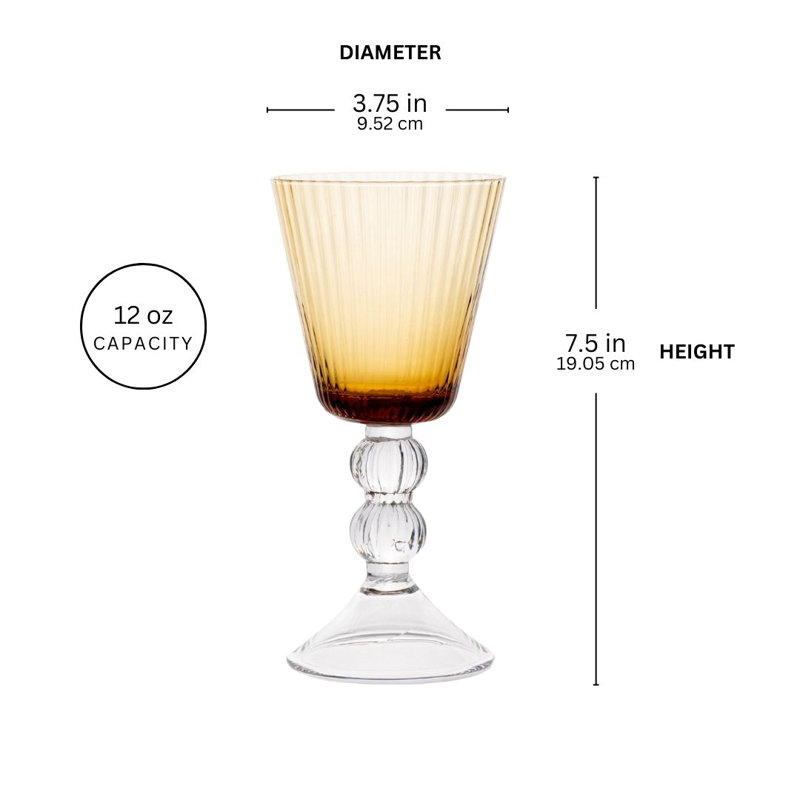 Ensemble de 2 verres à pied Sausalito, Ambre