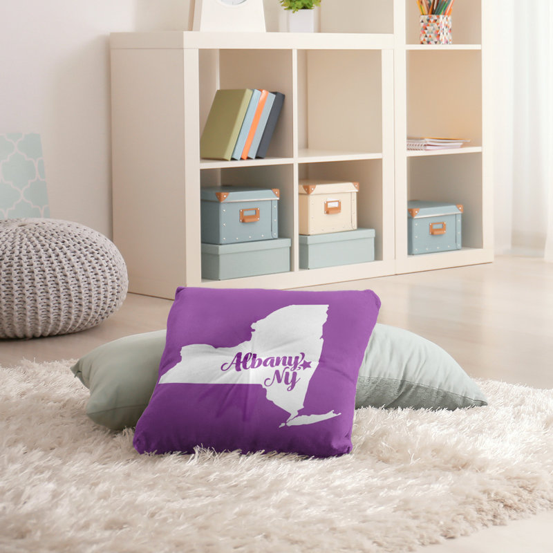 Coussin de plancher touffeté, 26 po x 26 po, Violet, Chattanooga