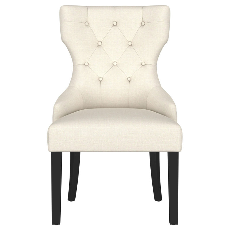 Chaise de salle à manger rembourrée Gillian, Beige, Noir
