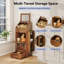 Armoire de rangement pour pommes de terre de 99 cm (39 po), organisateur de rangement pour oignons de style campagnard avec tiroir, crochets, étagère latérale, porte-légumes en filet respirant, boîte à pain en bois, pour la cuisine-1613599981