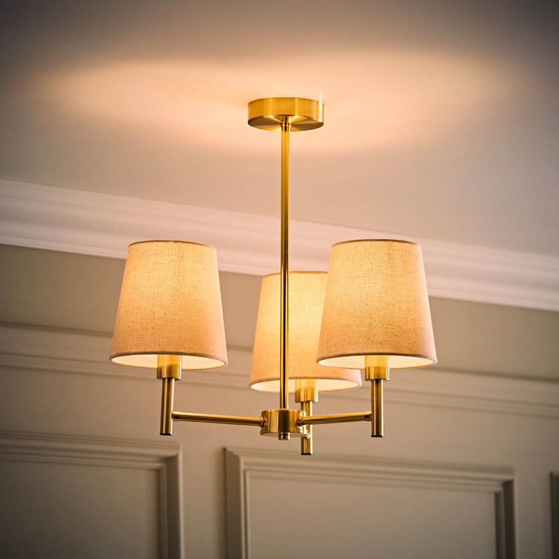Alexaner 3 - Light Chandelier, Brushed Gold
