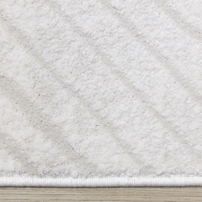 Tapis crème neutre Neutral Subtle Lines, Rectangle 5 pi 3 po x 7 pi 7 po