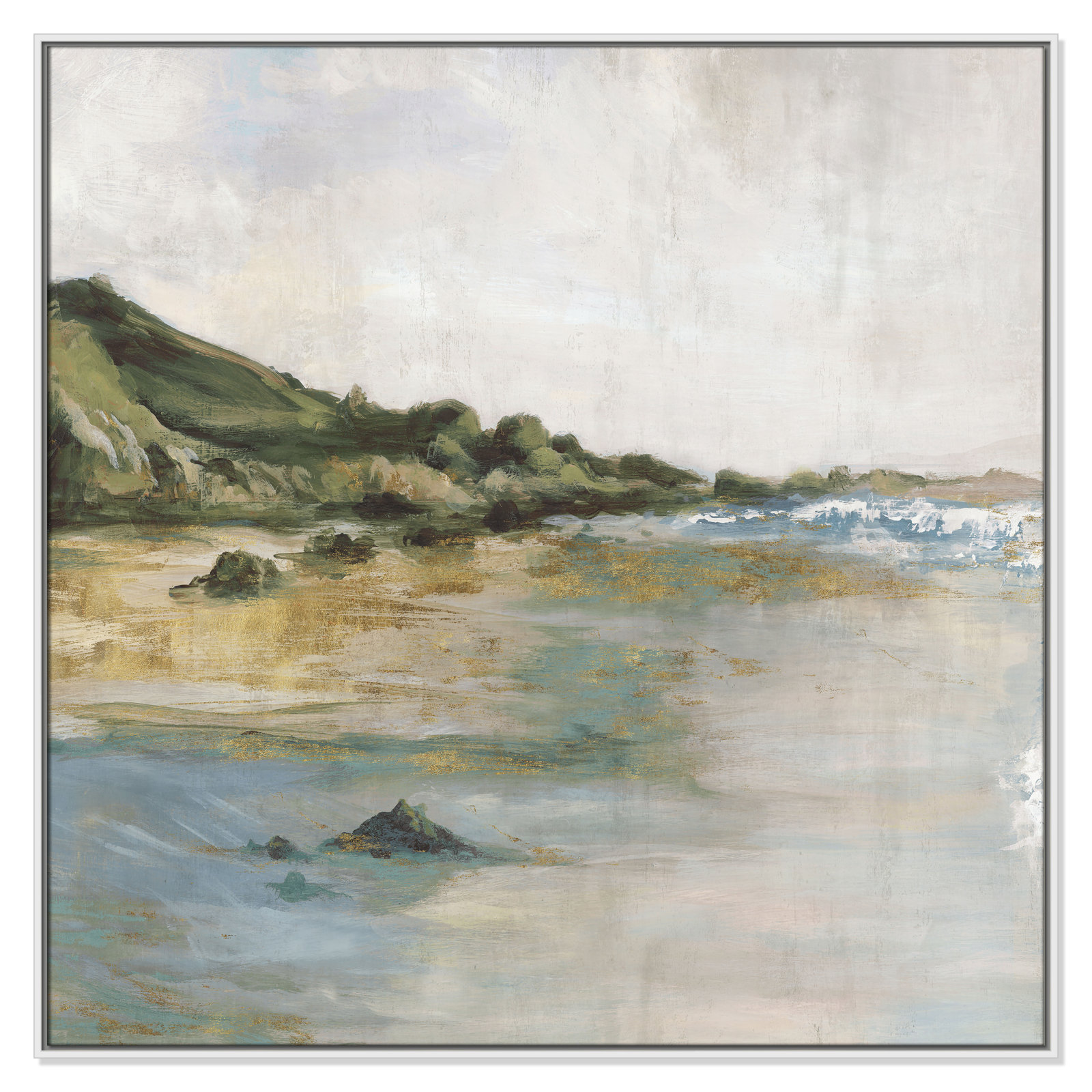 Cordoba "Tide's Edge" Print, 46.5" H x 46.5" W, White
