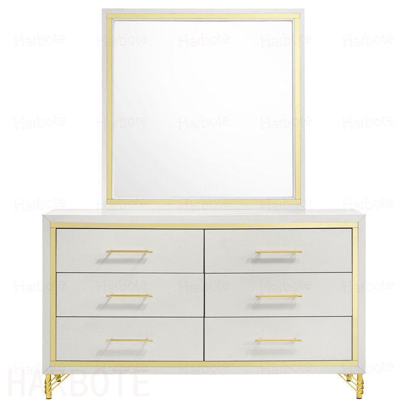 Commode 6 tiroirs avec miroir