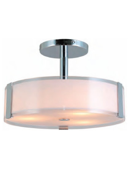 Plafonnier semi-encastré 3 lumières Dariel, Chrome