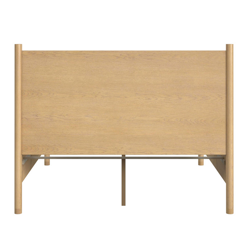 Lennon Rounded Leg Bed, Light Brown, Queen