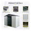 Remise de rangement extérieure en métal 8 pi x 4 pi avec porte coulissante et fondation pour cour, patio, pelouse - blanc et noir
